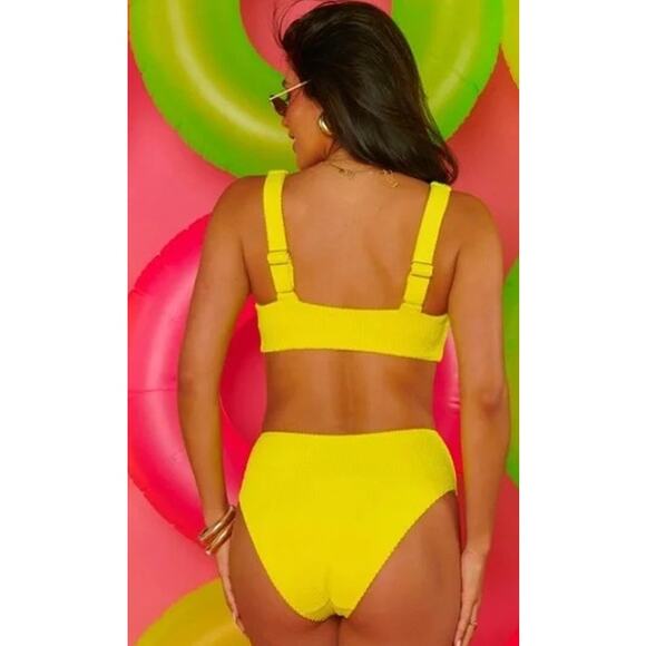 Show Me Your Mumu Sail Bikini Bottom in Highlighter Yellow L NWT - Picture 8 of 8